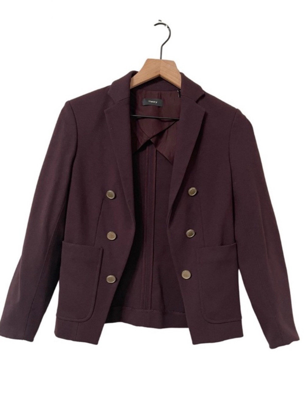 Theory Double-Breasted Plum Blazer